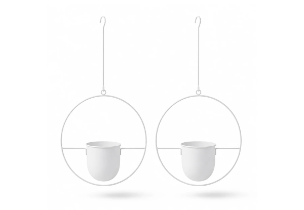 Two Minimalist Round Plant Hanger - Available in Three Colours