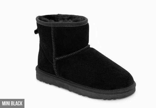 Genuine Australian Sheepskin Unisex Mini or Short Classic Suede UGG Boots in Large Size Range - Two Styles & Three Sizes Available