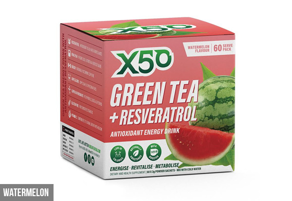 Green Tea X50 60 Servings incl. Bonus Six Servings - 10 Flavours Available