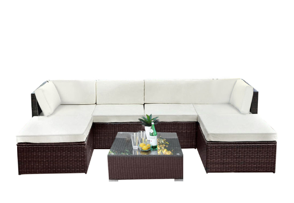 Seven-Piece Rattan Outdoor Sofa Set