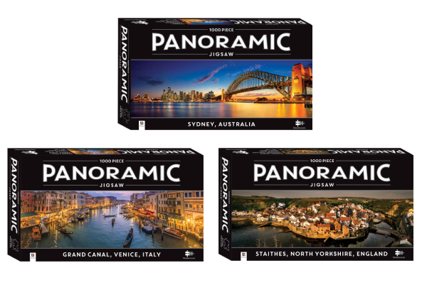 Panoramic 1000-Piece Jigsaw incl. Glue - Three Designs Available