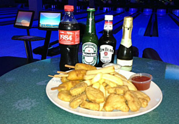 Four Person Bowling Package incl. Mixed Platter to Share, Two Games Each & Four Drinks