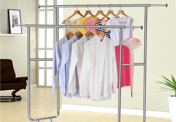 Heavy-Duty Industrial Double Rail Clothes Rack