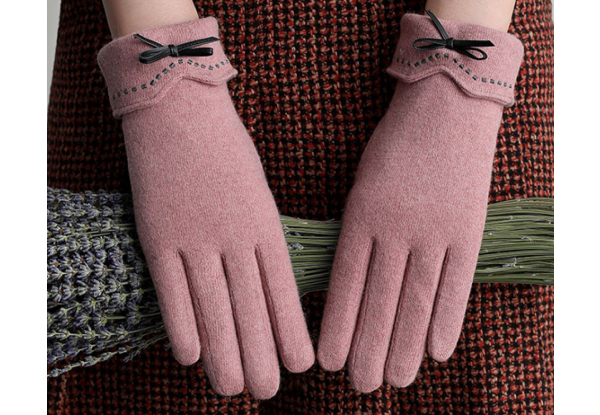Ladies Outdoor Wool Plus Velvet Korean Sports Riding Gloves