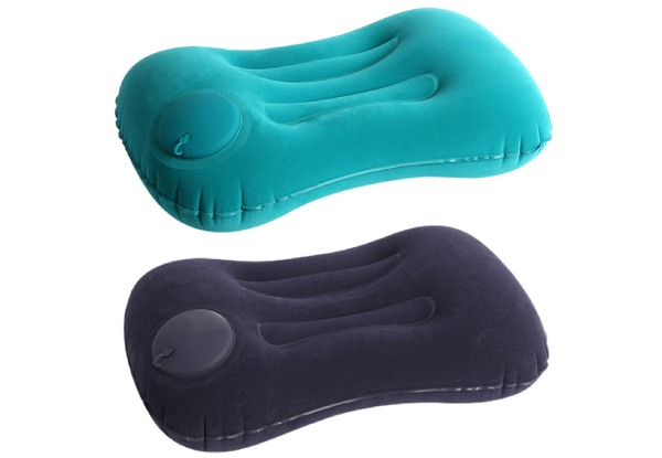 One-Pair of One Inflatable Lumbar Pillow & One Eye Mask - Three Colours Available & Option for Two-Pairs