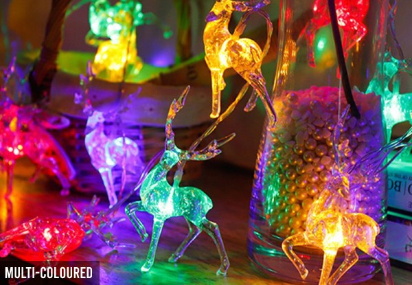 Indoor Christmas LED Elk String Light - Two Colours Available & Option for Two