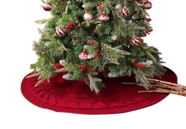 Knitted Christmas Tree Skirt - Available in Two Sizes & Option for Two-Pack