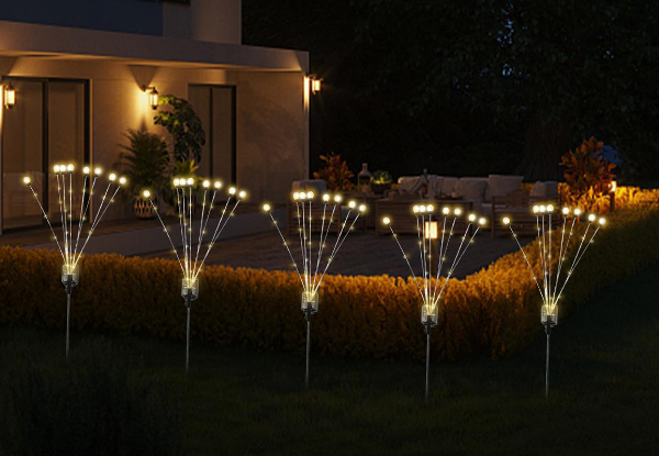 Two-Pack Solar-Powered LED Firefly Light - Option for Four-Pack