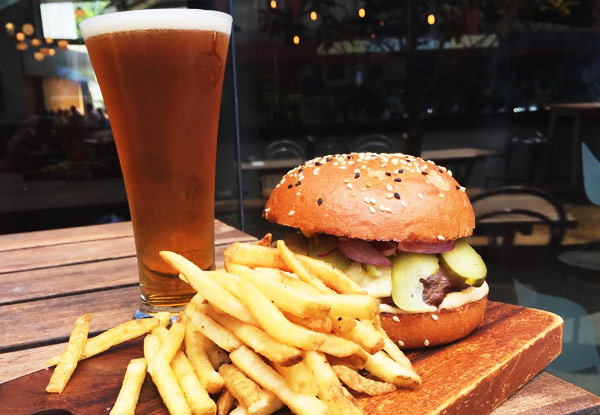 $15 for a Mac's Brew Bar Burger & Beer (value up to $28)