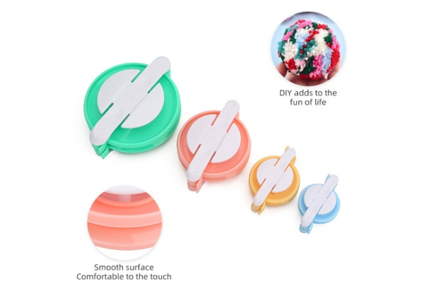 Four-Piece Pom Pom Makers Tool Set