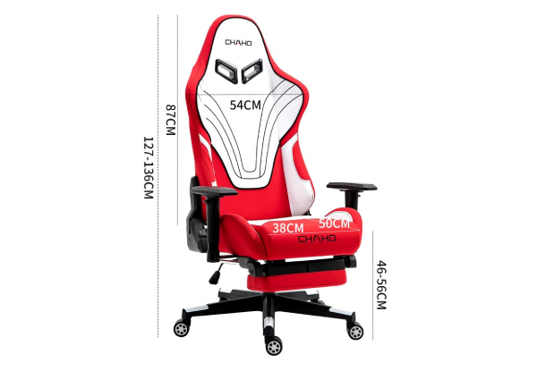 Premium Ergonomic Gaming Chair with Footrest - Three Colours Available