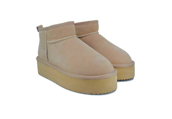 Ugg Roughland High Platform Water-Resistant Unisex Ultra-Mini Suede Sheepskin Boots - Available in Two Colours & Six Sizes