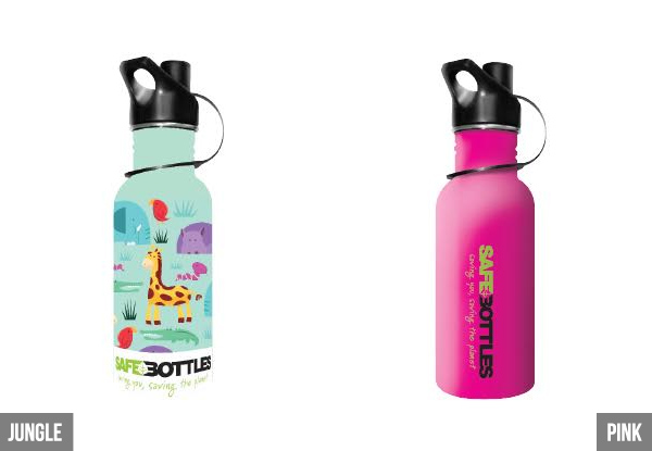 Two 500ml Stainless Steel SafeBottles - Five Designs Available