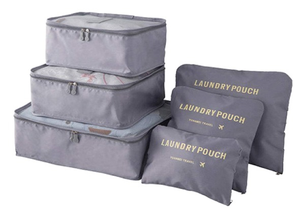 Set of Six Luggage Organiser Pouches - Three Colours Available & Option for Two Sets