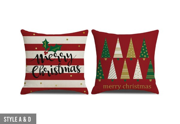 Two-Pack Christmas Cushion Cover - Four Styles Available & Option for Four-Pack