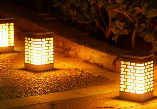 Solar Outdoor Flame Lantern - Option for Two