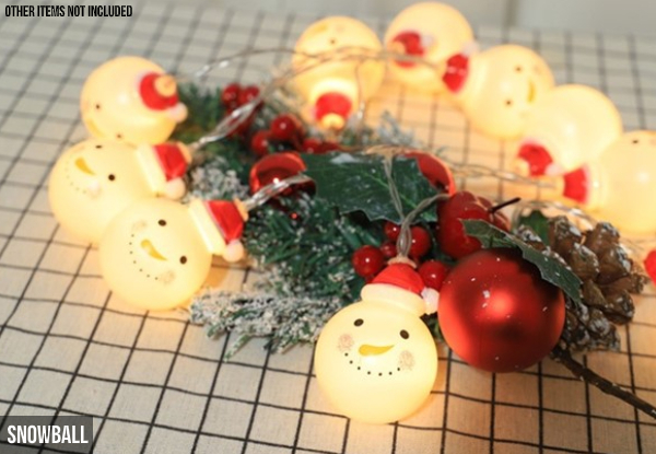 Christmas-Themed LED Decor String Lights - Five Styles Available & Option for Two