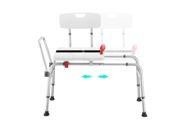 Adjustable Sliding Bath Chair with Safety Lock & Belt