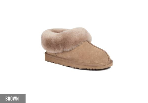 Ugg Unisex Premium Sheepskin Slippers Suede Collar Slippers - Available in Three Colours & 10 Sizes