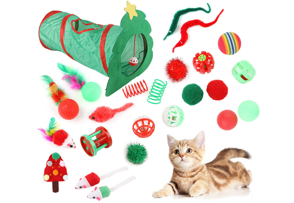 Christmas Portable Cat Tunnel Playset Toy - Two Options Available