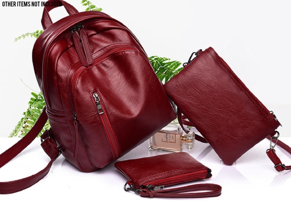 Three-Piece Soft Leather Bag Set - Two Colours Available with Free Delivery