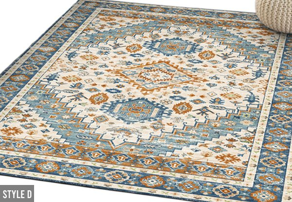 Retro Persian Printed Rug or Carpet Style Throw & Floor Mat- Four Styles & Three Sizes Available