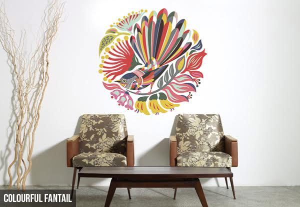 Colourful Birds Large Wall Decal - Option for Colourful Fantail Decal or Both