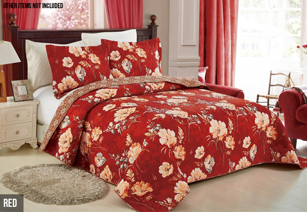Quilted Bedspread Set - Two Sizes & Three Styles Available