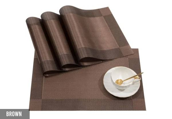 Four-Pack Washable Kitchen Placemats - Three Colours Available