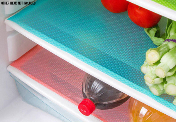 Four-Piece Refrigerator Shelf Mats - Two Colours Available & Option for Eight Pieces with Free Delivery