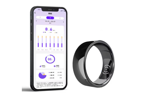 Smart Ring with Step & Sleep Tracker Compatible with Android & iOS - Three Sizes Available