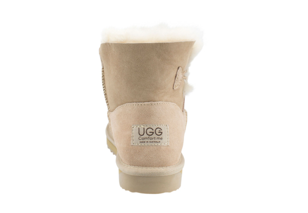 Comfort Me Unisex Australian Made Memory Foam Mini Button UGG Boots incl. Complimentary UGG Protector - Five Colours & Seven Sizes Available