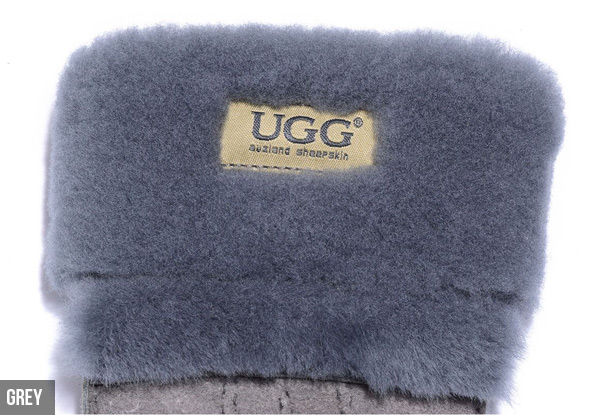 Auzland Women's 'Cora' Leather Suede Double Cuff UGG Gloves - Three Sizes & Two Colours Available