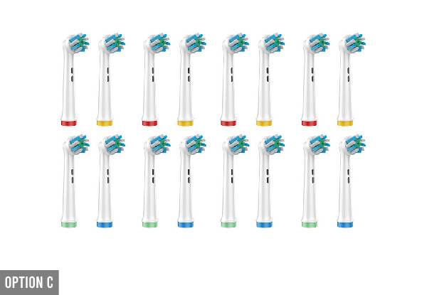 16-Piece Electric Toothbrush Head Compatible with Oral B - Four Options Available