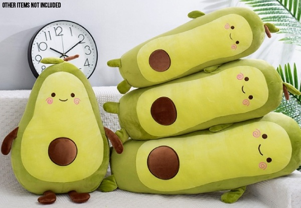Stuffed Fruit Avocado Pillow Plush Soft Toy - Two Sizes Available