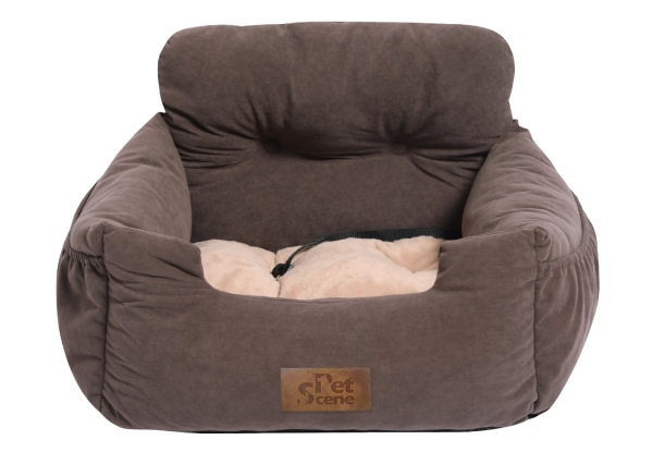 Portable Pet Car Seat Bed with Safety Straps - Two Colours Available