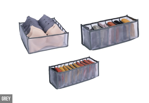 Three-Piece Underwear Drawer Dividers Set - Three Colours Available