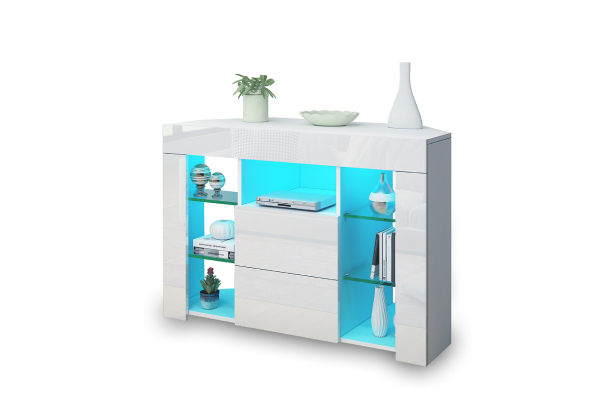 Two-Drawer Modern TV LED Cabinet Storage Unit - Two Colours Available