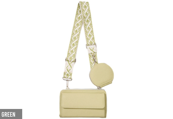 Leather Wide Strap Crossbody Bag with Coin Pouch - Six Colours & Two-Pack Available