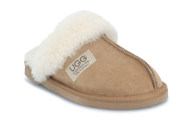 Ugg Australian-Made Water-Resistant Essentials Fur Trim Unisex Sheepskin Scuffs - 10 Sizes Available