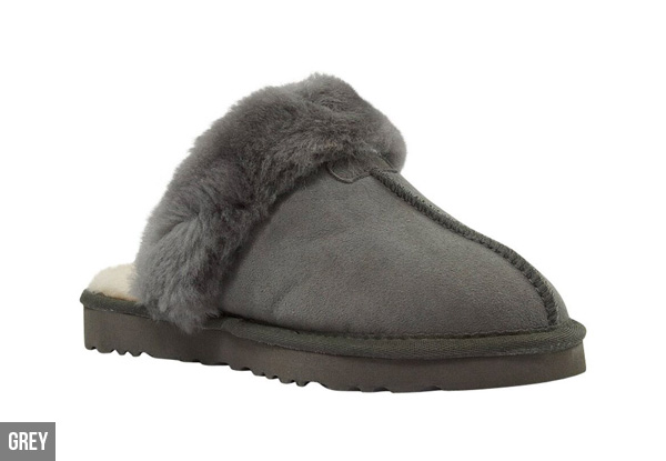 Water-Resistant Auzland Women's 'Anne' Classic Fur Trim Sheepskin UGG Scuffs - Five Colours & Three Sizes Available