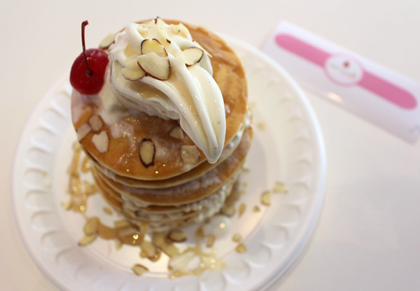 One Pancake Sharing Tower or Two Waffle Stacks for Two People - Options to incl. Iced Tea to Share
