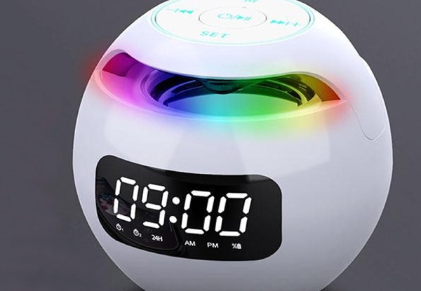 Spherical Digital Clock with Bluetooth Speaker - Three  Colours Available