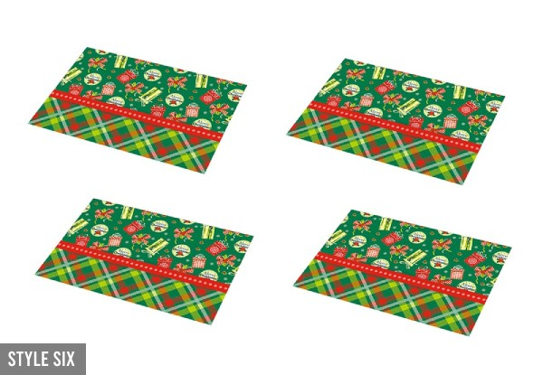 Two-Pack of Christmas Table Placemats - Six Styles Available & Option for Four-Pack