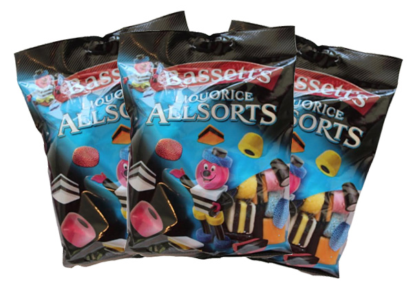 Three Bags of Bassetts Liquorice Allsorts - Options for Six or Nine Bags