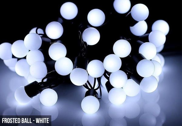 Solar-Powered 30 LED Ball String Lights - Five Styles Available