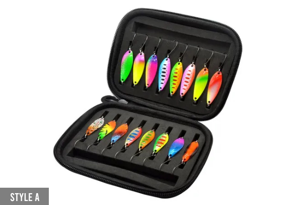 16-Piece Fishing Spinner Baits Kit Set - Two Styles Available