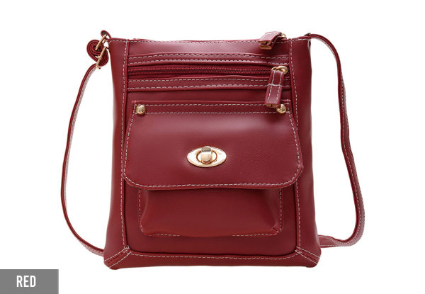 Womens Vintage PU Leather Shoulder Bag - Available in Four Colours & Option for Two