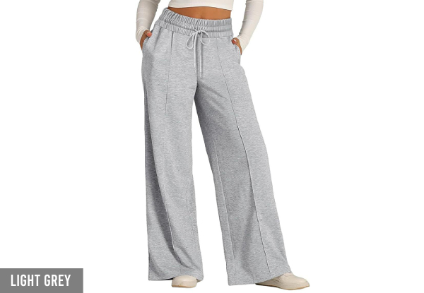 Women's Wide Leg Sweatpants with Pockets - Available in Four Colours & Five Sizes
