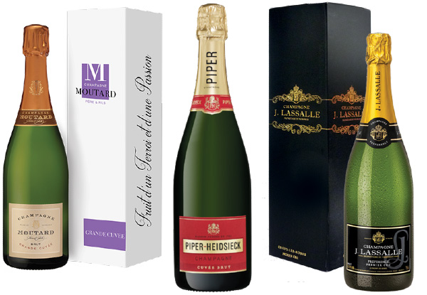 A Trio of 750ml Champagne incl. J.Lassalle Preference Brut NV, Piper Heidsieck Cuvee Brut NV & Moutard Grand Cuvee NV
